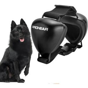 PROHEAR Dog Ear Muffs Hearing Protection for Dogs, NRR 28dB Noise Cancelling Headphones, Easy to Adjust Dog Hearing Protection Earmuffs for Thunder, Hunting, Tourism, Cars, Racing, Large Black