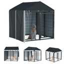 LYBOSH Outdoor Dog Kennel Cover,Full Coverage for 4.2'Dx4.2'Wx4.5'H Dog Cages,600d Heavy Duty Waterproof Large Dog Kennel Cover,(Cover Only) Black