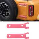 Rear Back Door Tailgate Hinge Trim Cover Exterior Decorative Spare Tire Bracket Accessories for Ford Bronco 2021 2022 Accessories 2 PCS Pink (NOT for Ford Bronco Sport) (Pink)