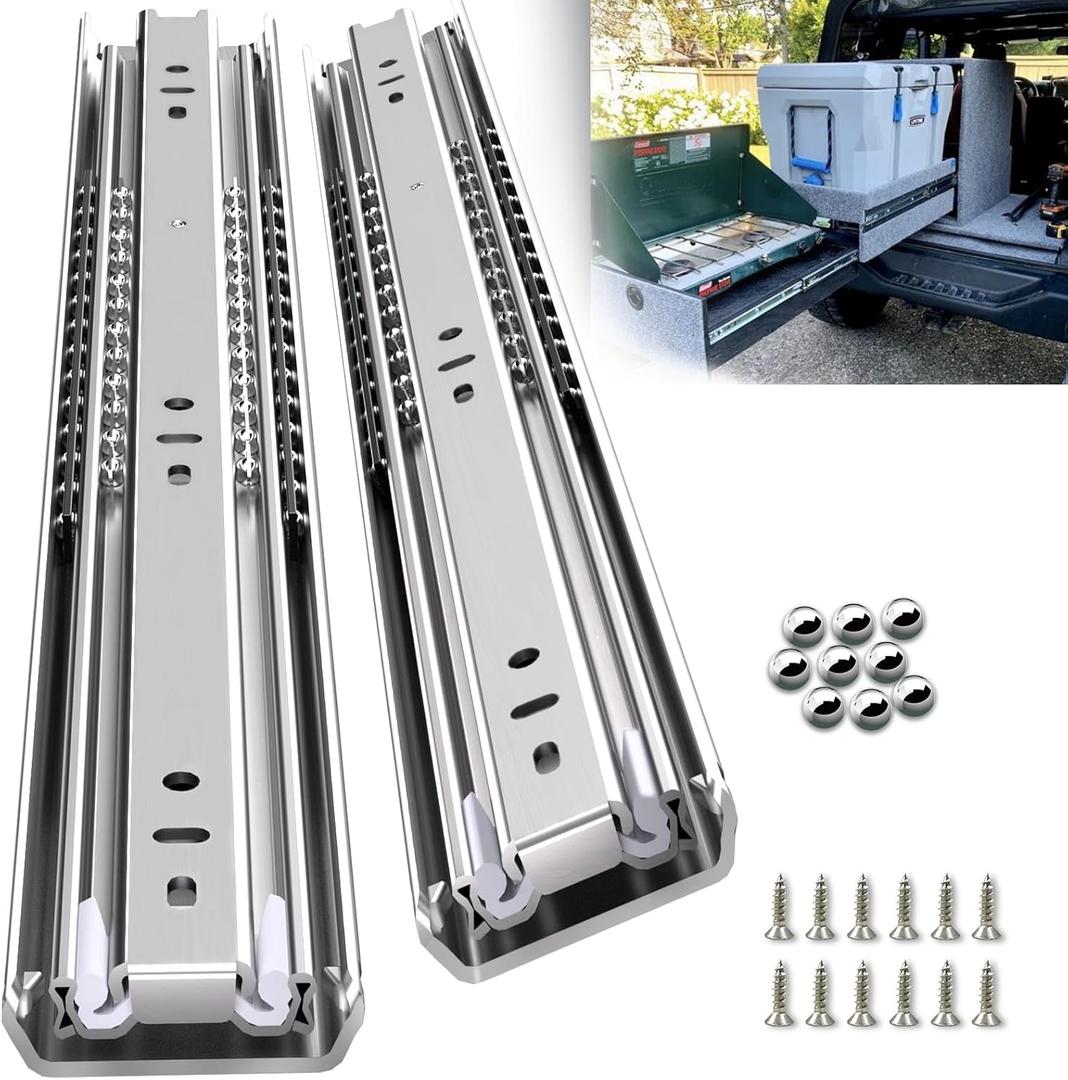 SLIDEWAY Heavy Duty Drawer Slides 1 Pair 12 14 16 18 20 22 24 32 40 Inch 150 Lbs Full Extension Ball Bearing Sliding Rails Cabinet Runners Tracks Tool Box Glides-28