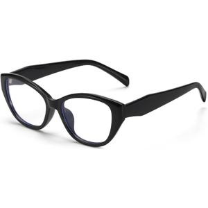 SODQW Trendy Blue Light Blocking Glasses for Women Square Frame Reduce Eyestrain Computer Glasses (A01- Black Frame)
