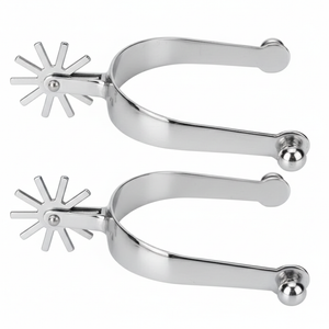 Horse Spurs, Men's Spur, Roller Ball Spurs, Men Women Horse Boot Spurs, Exquisite Gear Spurs Equestrian Gear Accessories, Spurs for Cowboy Boots Women with Turnable Gear Rust Proof, 4.1 x 3in (2Pcs)