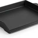 Onlyfire Universal Cast Iron Cooking Griddle, Nonstick Coating Griddle Flat Top Grill Plate with Extra High Sidewalls for Charcoal, Gas Grills and Range Oven, 18.5"  14"