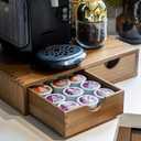 Wooden K Cup Organizer Coffee Pod Storage Box, Coffee Pods and Tea Organizer Holder, K Pod Drawer Coffee Maker Machine Stand, Organizador De Cafe, Kcup Drawer Organizer Under Brewer, 30 Pod Capacity