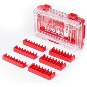 Geinxurn 1Pc Red Storage Box Case, small parts box with detachable divider, Screwdriver Bit Set Box