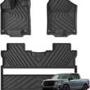 SMABEE Floor Mats for 2017-2024 2025 Honda Ridgeline Crew Cab, TPE All Weather Floor Liners for Ridgeline Accessories Inteior Black