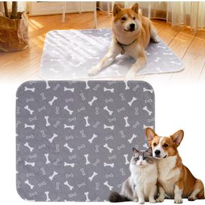 Puppy Pee Pads for Dogs, Washable Puppy Pad with Pheromones, Reusable Puppy Pads Washable for Dogs & Cats, Durable Leak-Proof & Anti-Slip Pet Training Pads for Home & Travel (Grey, M: 28"  32") (Gray)