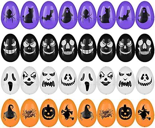 Estune 120 Pieces Halloween Skull Eggs, Plastic Halloween Easter Eggs Plastic Fillable Scavenger Hunt for Trick or Treating Candy Box for Party Supplies