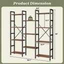 Huuger 4 Tier Bookshelf, 55'' Tall Bookcase, 11 Open Shelves, Rustic Brown