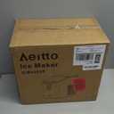 Aeitto Countertop Ice Maker Machine, 26lbs Ice in 24H, 8 Bullet Ice Cubes in 6 Mins, Self-Cleaning Portable Ice Maker with 2 Ice Sizes, Basket & Scoop for Home, Kitchen, Office, Stainless Steel