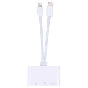 Lightning and USB C to Ethernet Adapter,2 in 1 RJ45 Ethernet LAN Network Adapter with Charge Port Compatible with iPhone/iPad/iPod/Samsung and More,Supports 100Mbps Plug and Play