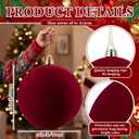 Threan 12 Inch Large Burgundy Velvet Christmas Ball Ornaments