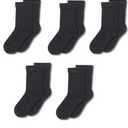 Amazon Essentials Unisex Kids and Toddlers' Cushioned Cotton Crew Socks, 10 Pairs (4-5T, Black)