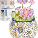 PieceRelax Puzzle Planter and Flower Decoration Building Set - Singing Birds and Flowers with Lotus (3D Puzzle Planter with Flower Building Decoration Set) [K1104+KZ1027]