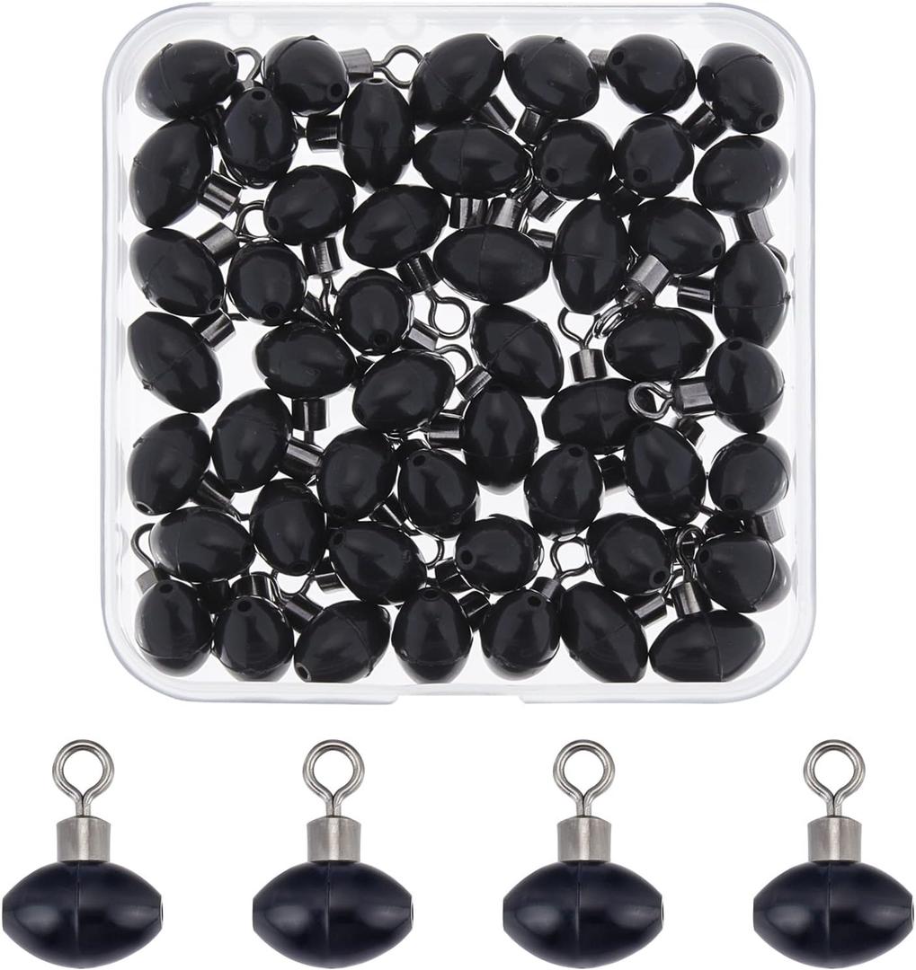 SUPERFINDINGS 50Pcs Fishing Rolling Swivel Slider Bead 16x12mm Fish Pulley Line Connectors Fishing Tackle Line Connector Fishing Tackle Running Slider Bead Swivel