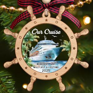 Cruise Ship Ornament - Travel Ornaments for Christmas Tree, Nautical Anchors Ornaments - Travel Cruise Ship Gifts for Cruisers, Sailors, Women, Men, Lovers - Wood & Acrylic Ornament 2025