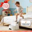 UNCLE WU Toddler Step Stool for Potty Training, Bathroom Sink & Toilet - 2 Step Kids Poop Stool, Non-Slip Step Stool with Handles, Dual Height Stepping Stool for Kitchen Counter (Include 2 Ducks)