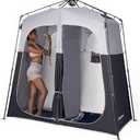 KingCamp Instant Shower Tent, Portable Superior Stable Privacy Shelter, 2 Large Rooms Outdoor Toilet Tent with Floor for Beach, Camping & Hiking, Setup in Under 60s