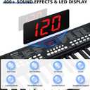 37 Keys Piano Keyboard for Beginners -1200mAh Rechargeable Electronic Musical Instrument with Mic LED Screen 200 Tones 200 Rhythms 50 Demos, Birthday Gift for Kids