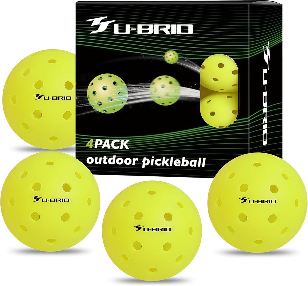 Pro-Grade 40-Hole One-Piece Outdoor Pickleball Balls 3/4/12 Pack - Pro-Player Tested with Wind-Resistant Design, High-Visibility & 300+ Hit Durability for Competitive Play