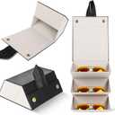 Travel Sunglasses Organizer, Sunglasses Travel Case for Multiple Pairs, Multiple Glasses Travel Case for Women, Men (Black & 6.5*6.1*3.0 Inch)