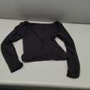 Sunzel Long Sleeve T Shirts for Women with Crew Neck, Double Lined Tops Slim Fit Basic Tee, Casual Undershirt Outfits (Small, Black)