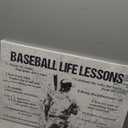 Baseball Life Lessons Wall Art - Retro Poster Boy Men Room Motivational Decor Canvas Print Painting Artwork for Bedroom Bathroom Living Room 16"x12"