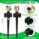 Tioncy 4 Pack Metal Lawn Sprinkler with Brass Nozzle, Heavy Duty Garden Spike Sprinkler Automatic Irrigation Tool for Lawn Garden Yard Greenhouse(Multi Nozzle,Black)
