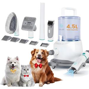 Dog Grooming Vacuum for Shedding, 5-in-1 Pet Grooming Kit with Dog Clippers for Grooming, 14,000Pa Powerful Suction, 4.5L Dust Cup, Quiet Pet Hair Vacuum Cleaner for Cats & Dogs Grooming