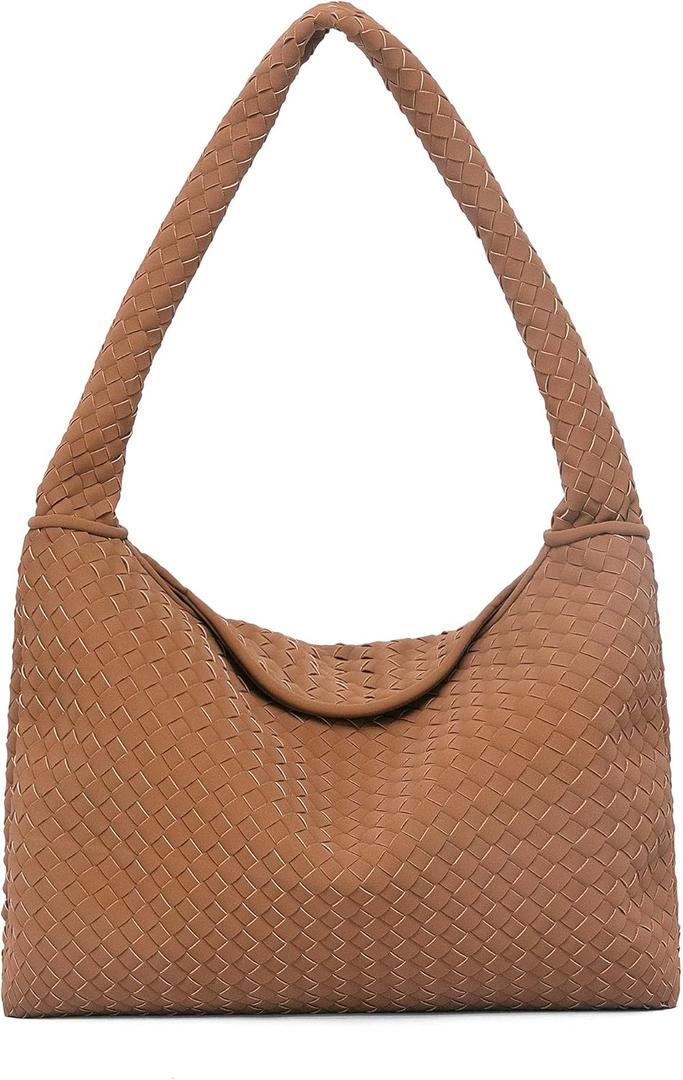 NEWBELLA Woven Suede Handbag for Women, Soft Vintage Satchels Top-Handle Bag for Work & Daily Use.