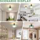 Mint Green Mid Century Modern Close-to-Ceiling Light 11.02" Vintage Flush Mount Light Fixture with Thickened Glass for Hallway, Kitchen, Corridor, Entryway Lighting