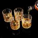 KANARS Whiskey Glasses Set of 4 - Multi Style Crystal Liquor Glasses 10 oz - Rocks Glass Barware For Scotch, Bourbon, Rum and Cocktail, Whisky Gifts for Men Dad Brother Adult