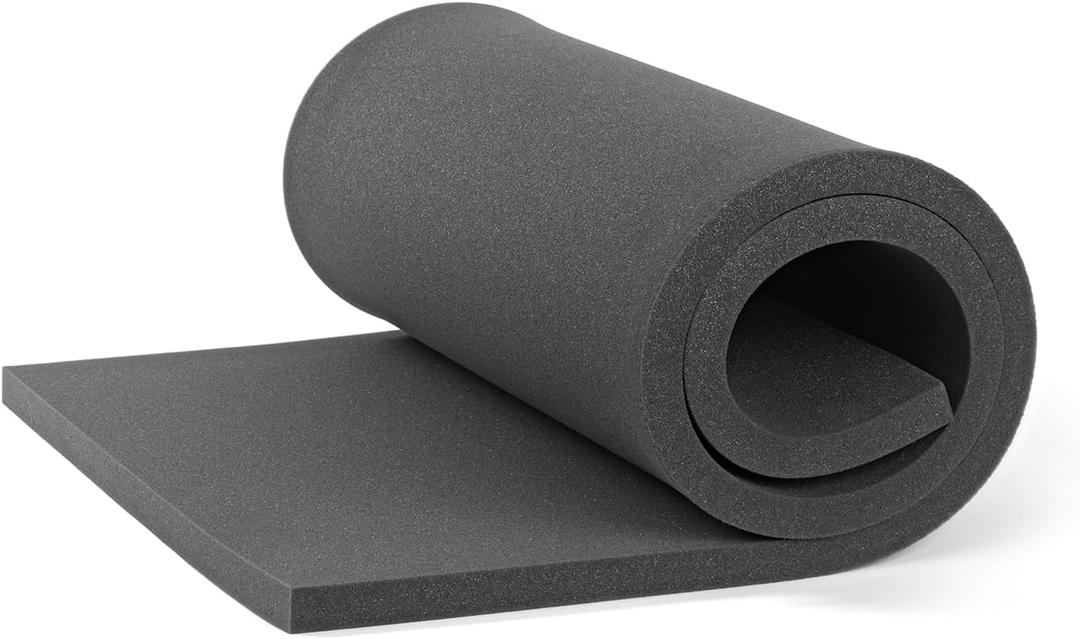 Comfort Fab - High-Density Upholstery Foam | Polyurethane Foam | Cut to Size | Outdoor & Indoor Use | Made in USA (1 x 24 x 72, Charcoal)