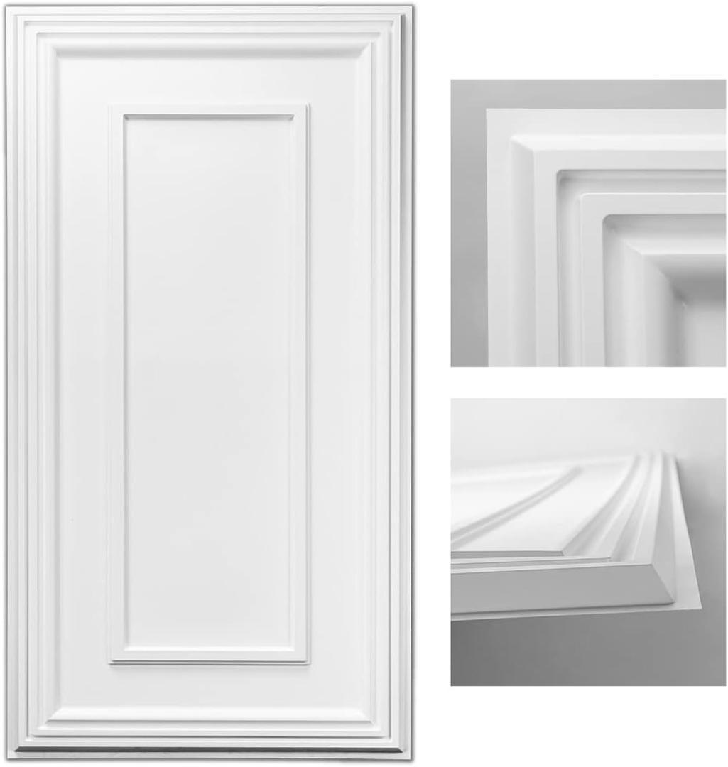 Art3d Drop Ceiling Tiles, 24x48in. White (12-Pack), Polyvinyl Chloride (PVC), Glue Down (24"x48")