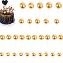 30PCS Balls Cake Topper Decorations DIY Cake Insert Toppers Ball Cake Picks Cupcake Topper for Birthday Party Graduation Wedding Cake DecorationGold)