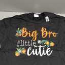 Big Brother Little Cutie Baby Shower Orange 1st Birthday T-Shirt, Small