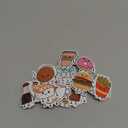 Eersida 50 Pcs Anxiety Sensory Stickers Textured Strips Stickers Food Theme Desk Fidget Anti Stress for Adults Phone Desk Laptop Office Supplies, 10 Styles