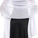 Baoqiya Women's Shawls and Wraps for Evening Dress Chiffon Shawl Soft Elegant Silky Pashmina Wedding Bridal Scarf, Length (79") * Width (19"), White