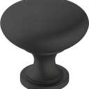 Amerock | Cabinet Knob | Matte Black | 1-1/4 inch (32 mm) Diameter | Era | 1 Pack | Drawer Knob | Cabinet Hardware
