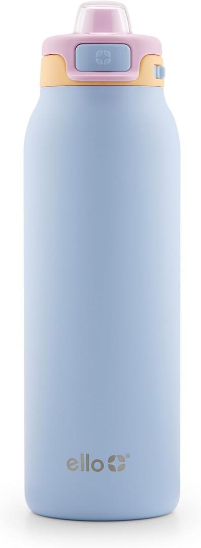 Ello Pop & Fill Stainless Steel Water Bottle with Quick Fill Technology, Double Walled Vacuum Insulated Metal, Leak Proof Locking Lid, Sip & Chug, BPA Free, Holiday Gift for Him Her, 32oz