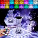 Touch Control Crystal Table Lamp,16 Color Changing Diamond Bedside Lamp,USB Charging Acrylic Lamp,LED Night Light Crystal Diamond Table Lamp,Bedroom,Living Room,Office Decoration