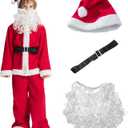 IKALI Christmas Santa Claus & Elf Costume Holiday Cosplay Party Dress-up Suit Outfit for Boys Girls Kids Toddlers (Red)