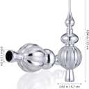 NOLITOY Spherical Christmas Tree Topper Ornaments, 9 Inch Plastic Glitter Finals Tree Topper Decorative Ornament Holiday Indoor Suitable for Home Party Decoration, Silver