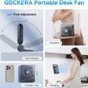 Desk Fan, 6.61''Ultra-thin 5000mAh Battery Powered Fan with Powerful Wind,100 Speeds Adjustable&Digital Display,Timer,Ultra-quiet Small Portable Fan for Bedroom,Office,Travel,Summer Essentials