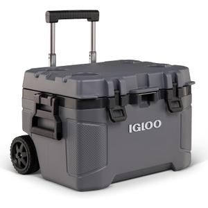 Igloo Trailmate 52Qt Wheeled Cooler, Insulated Hard Shell Ice Chest, Carbonite