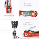 KeySmart Rugged - Multitool Key Holder for Keychain w/Bottle Opener and Pocket Clip, Key Organizer for Key Chain, EDC Keychains, Key Ring for Car Fobs Key Chains, Expandable (Up to 14 Keys, Red)