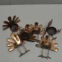 MorTime 6 Pack Turkey Tealight Candle Holders, Bronze Finished Metal Tea Light Candleholders, Thanksgiving Sitting Standing Turkey Holders Set for Table Kitchen Thanksgiving Decorations