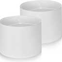 Lampshades Set of 2, Drum Lampshade White, Natural Linen Lampshades 13'' Top x 13'' Bottom x 10'' High Lamp shade for Table Lamps, Floor Lamp, Bedside Lamps, Easy Assembly