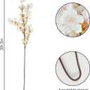 12 Pcs Artificial Cherry Blossom Flowers 40" Faux Silk Cherry Blossom Stems Fake Real Touch Peach Branches for Wedding Home Garden Japanese Decor Ivory White