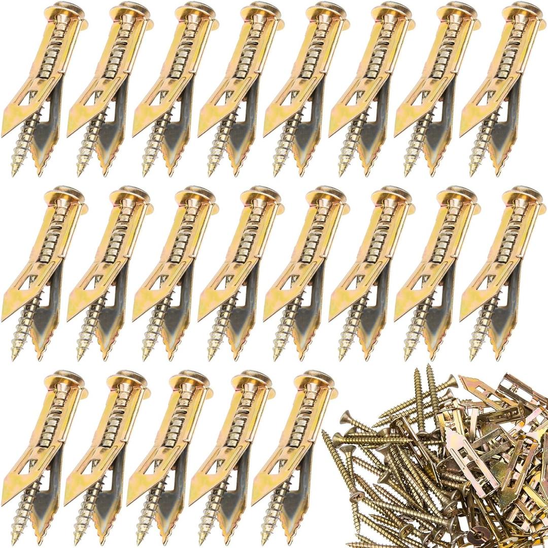 80 Pcs Self-Drilling Anchors with Screws Kit, Upgraded Drywall Anchors for Heavy Duty, Metal Screw Anchors Set, Easy to Install Without Drilling or Punching Holes in Wall (0.47"x1.76")